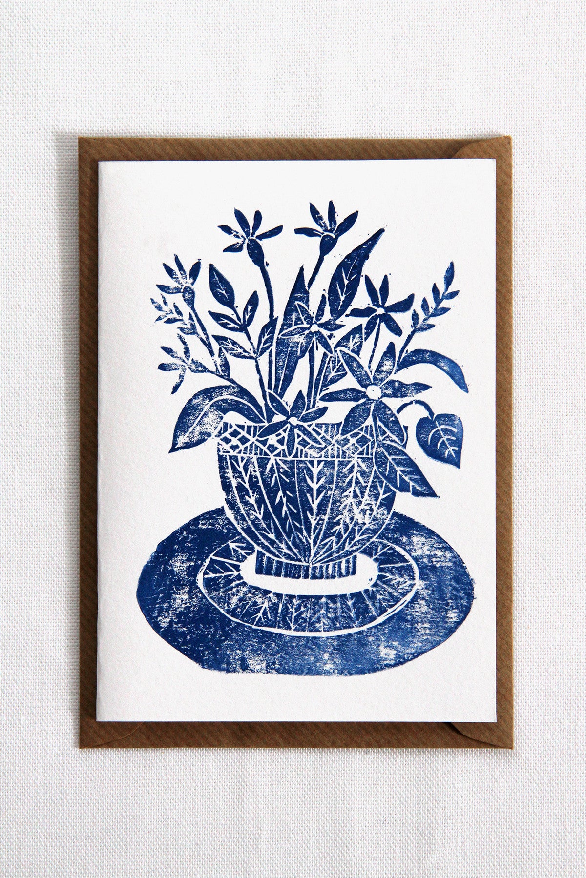 Lino Cut Vase Card