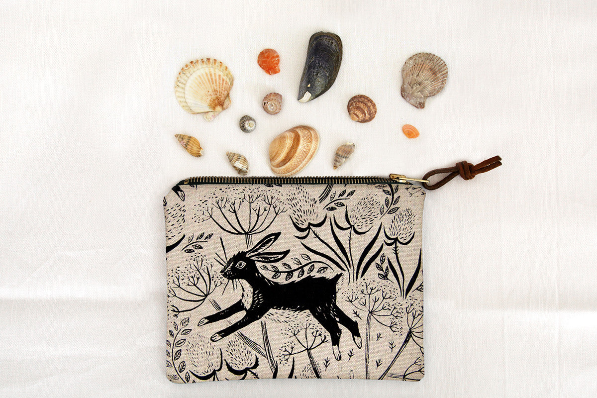 Leaping Hare Zipped Pouch