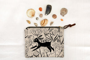 Leaping Hare Zipped Pouch